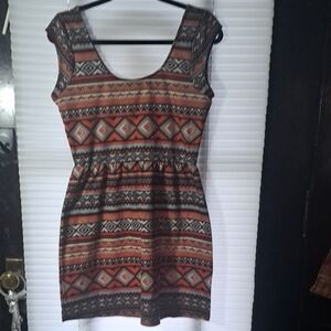 Tribal Print Cap Sleeve Dress